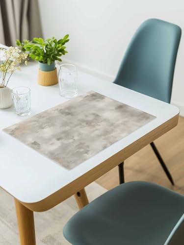 Vintage Beige Placemats for Dining Table Set of 4, Modern Abstract Art