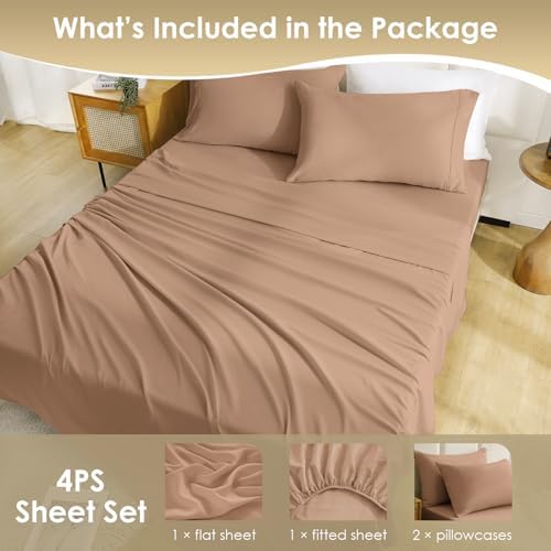 Full Sheet Set - Hotel Luxury 4 Piece Breathable and Cooling Sheets