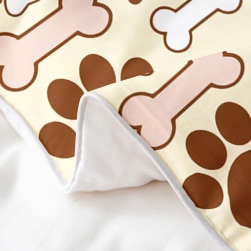 Erosebridal Cream Dog Paw Bedding Set Twin for Kids Girls Boys