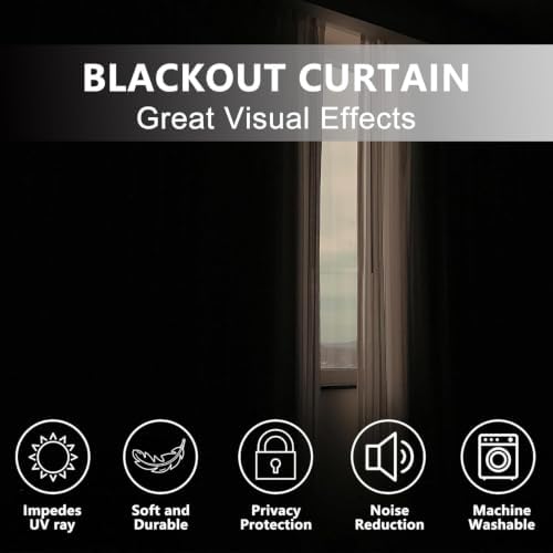 Rustic Brown Wood Blackout Curtains 96 inch Length for Bedroom Living