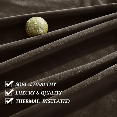 RYB HOME Velvet Shower Curtains 72 inches for Bathroom & Bedroom