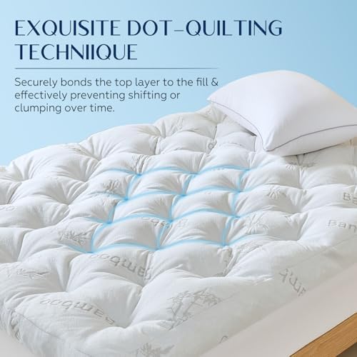 5 Inch Cooling Bamboo Mattress Topper Queen Size,60x80 in