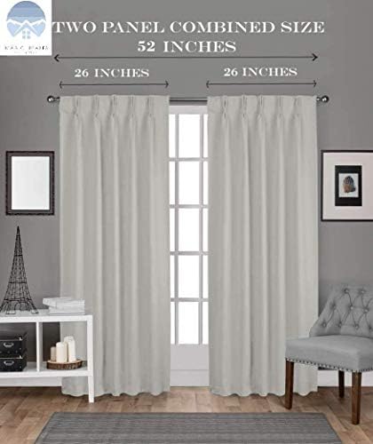 Double Pinch Pleat Twill Woven Blackout Curtain Panels for Hall