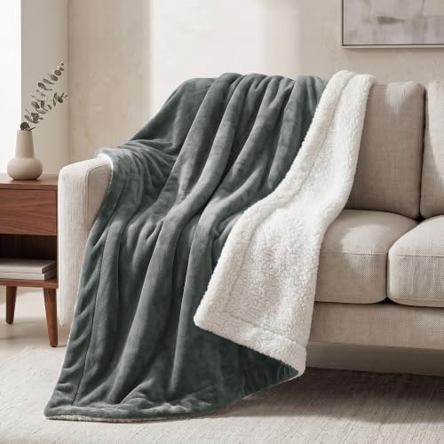 Twin Sherpa Blanket 60x80 Guest Bedroom Grey