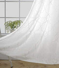 MIUCO Moroccan Embroidery Semi Sheer Curtains Faux Linen Grommet
