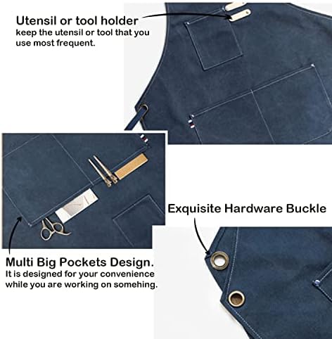 carrotez Adjustable Over sized Plus Size Canvas Apron with Pockets Men