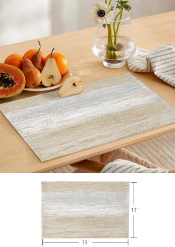 Abstract Ombre Table Runner and Placemats Set of 4 Farmhouse Brown