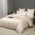 100% Long Staple Cotton Twin Duvet Cover Set Cream for Hot Sleepers