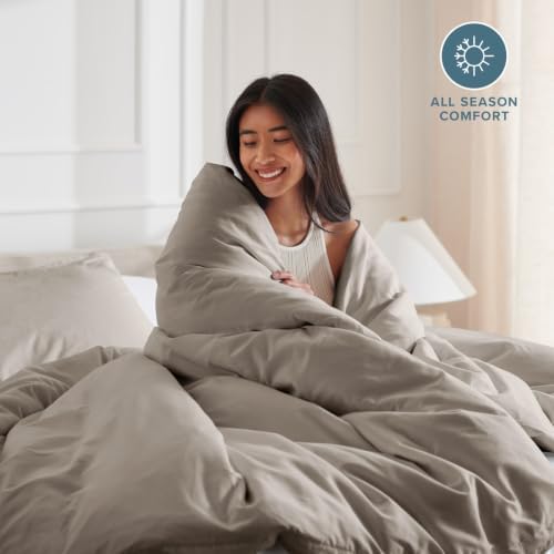 Bare Home Duvet Cover Set 1800 Ultra-Soft (California King, Khaki)
