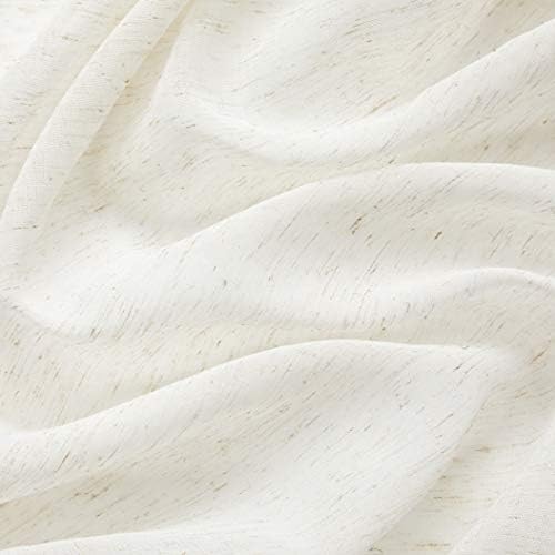 HLC.ME Sierra Burlap Flax Linen Semi Sheer Privacy Light Filtering