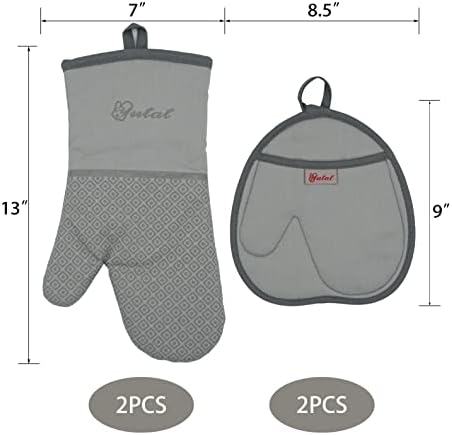 Yutat Oven Mitts - Oven Mitts and Pot Holders Sets Made of Non-Slip