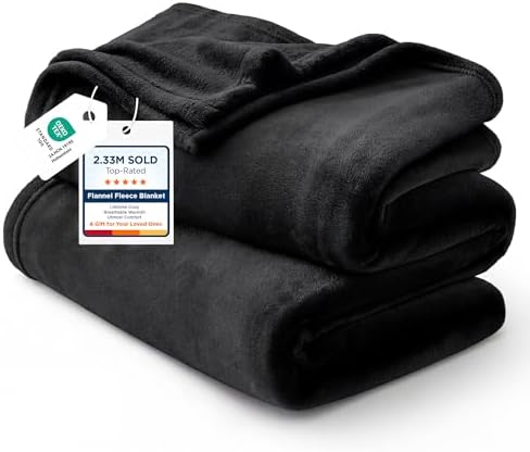 Bedsure Soft Cozy Warm Fleece Bed California King Blanket Black