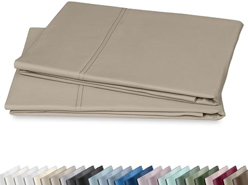 California Design Den 600 TC Set of 2 King Pillowcase, Cool Taupe