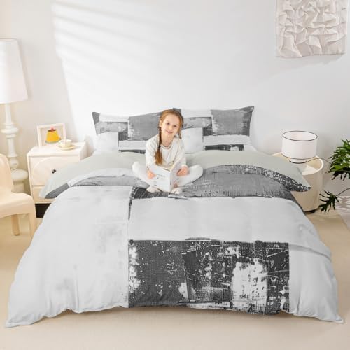 jejeloiu Abstract Duvet Cover Queen Size Modern Abstract Art Bedding