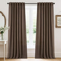RYB HOME Linen Semi Sheer Curtains for Bedroom Living Room 96 inches