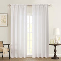 Natural Window Curtains 84 Inches Long 2 Panels Set, Faux Linen