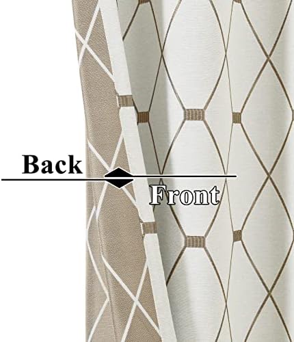 Joywell Cream Linen Textured Curtains 84 inches Long for Living Room