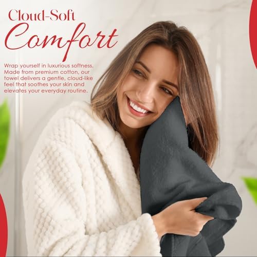 RIVERSIDE 100% Ring Spun Cotton Bath Towels Set of 4 (27x54) & Hand