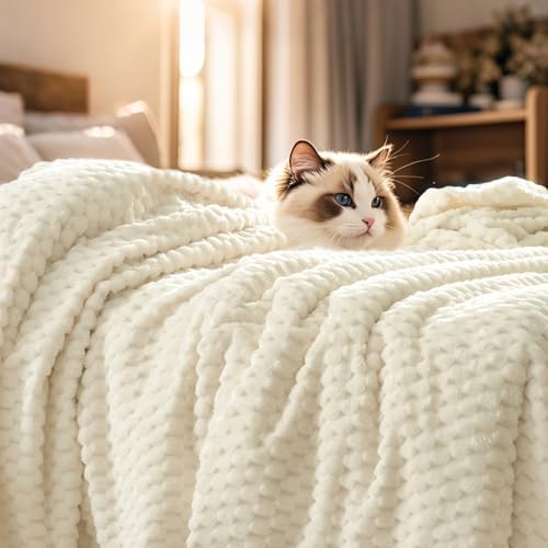 PHF Soft Cozy Fleece Blanket King Size, 340GSM Lightweight Warmth