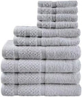 Light Gray Cotton 10pcs Bath Towel Set