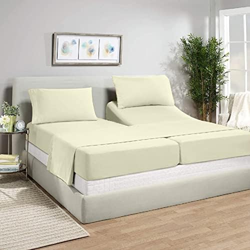 Split King Sheets Sets for Adjustable Bed, Soft 1000-Thread-Count 100%