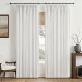 120 Inches Extra Long 50"W Beige White Blackout Curtains Pinch Pleated