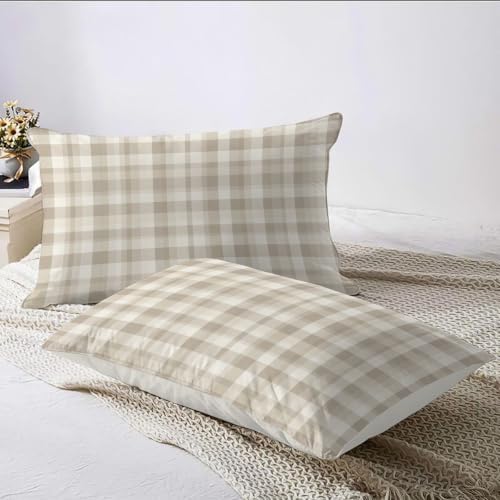 Beige Gray Gradient Stripes and Checks King Duvet Cover Set