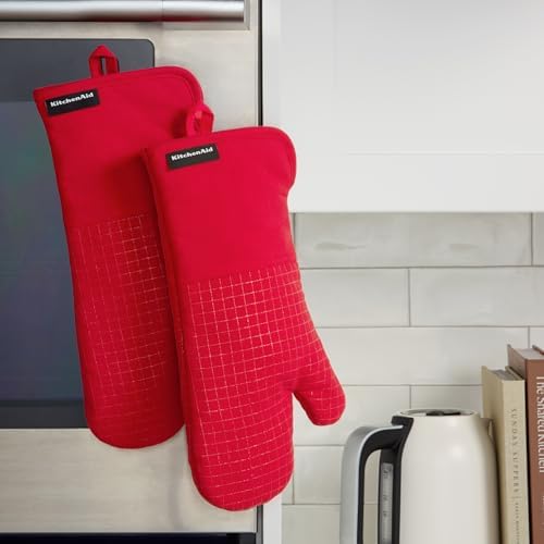 KITCHENAID Gourmet Series Gridlines Oven Mitts 2-Pack Set, Heat