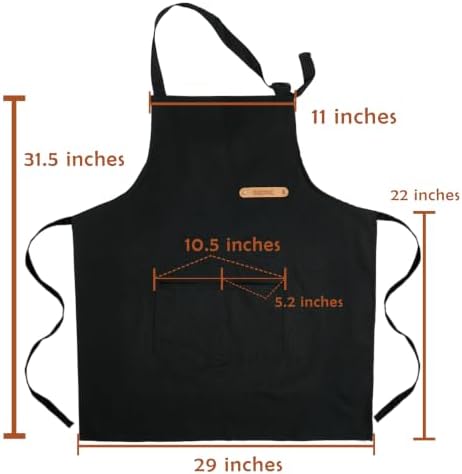 Unisex Chef Apron – Cross-Back, Large Pockets, Water-Resistant Cotton