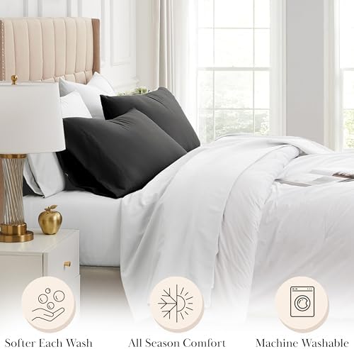 King Pillow Cases 2-Piece Set Ultra-Soft Brushed Microfiber Black