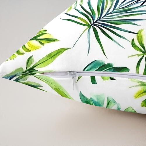 jejeloiu Tropical Leaves Botanical Reversible Throw Pillow Covers 22 x