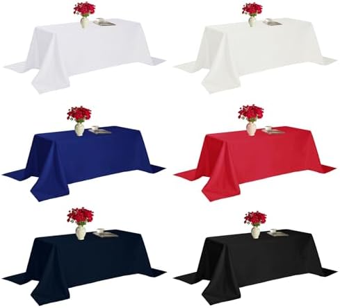 Fokitut 6 Pack Rectangle Tablecloth, 60x102 Inch, Stain Resistant and