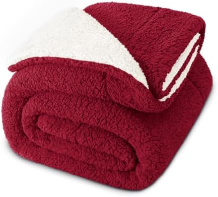 Exclusivo Mezcla Reversible Sherpa Fleece Blanket King Size, 90x104