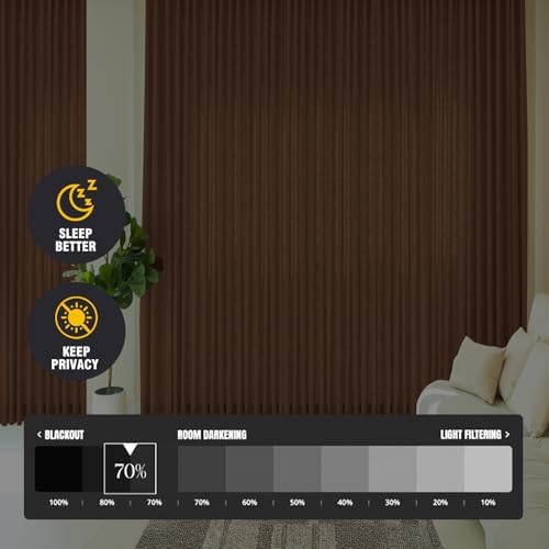 Pinch Pleat Curtains 84 Inches Long 2 Panels Set, Faux Linen Room