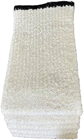 5 Pack, 100% Cotton White Ribbed Terry Bar Mop with Black Boarder for