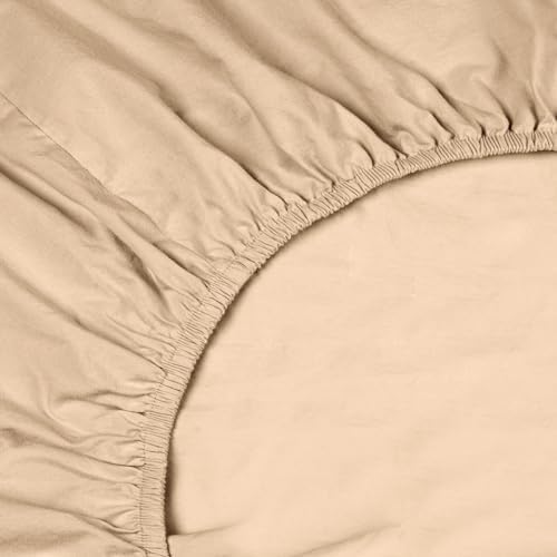 Garnier-Thiebaut USA Sunset Sand Twin XL Fitted Sheet, 100% Cotton