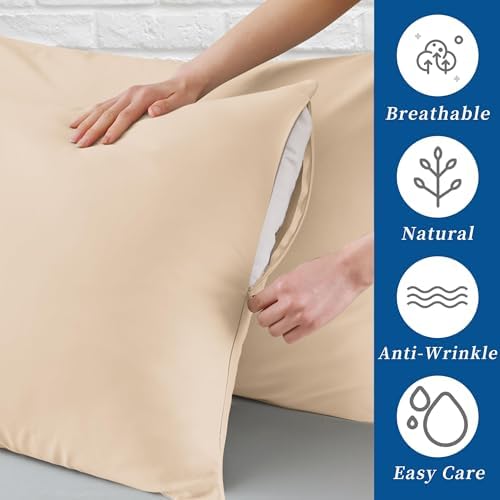Pillow Cases Standard Size 4 Pcs,100% Egyptian Cotton 400 Thread Count