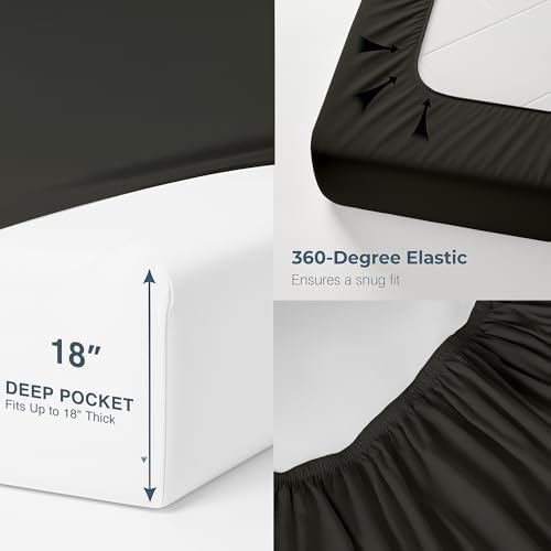 800 Series Egyptian Cotton King Sheets Soft Luxury Charcoal Grey