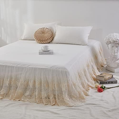 Brandream 4PC Beige Quilt Set Queen King Size Cotton Luxury Farmhouse