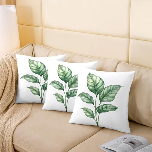jejeloiu Kids Tropical Leaves Cushion Case Leaf Pattern Throw Pillow