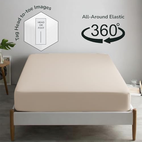Feather & Stitch 1 Piece Fitted Sheet Twin Size 500 TC-1 Piece 100%