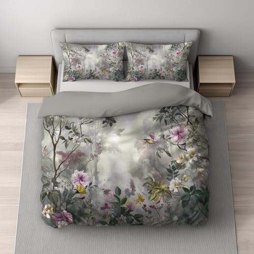 Super Soft Duvet Cover Set Microfiber Quilt Cover Ink Painting Plants