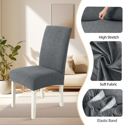 MAXIJIN Waterproof Chair Covers for Dining Chairs Set of 4, Stretch