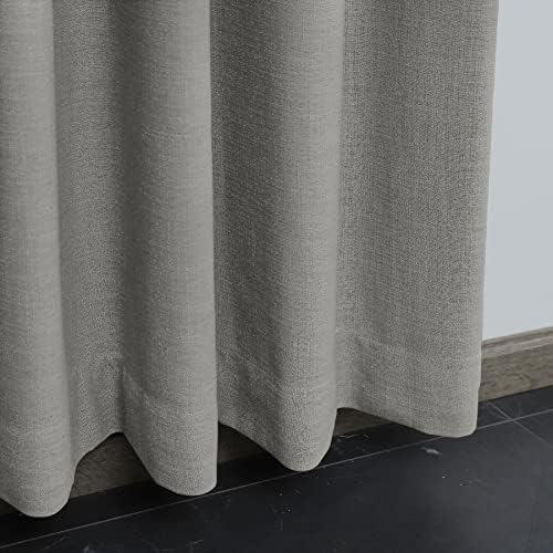 Fcosie 50" W x 63" L Linen Textured Curtains Room Darkening Drapes