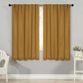 SUPERIOR Solid Room Darkening Curtains, 2 Panel Set, 52x72, Caramel