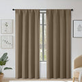 OWENIE Sally Taupe Blackout Curtains for Bedroom Living Room 72 Inch