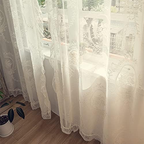 Deeprove Ivory Lace Curtains 108 inches Long 2 Panels Set, French