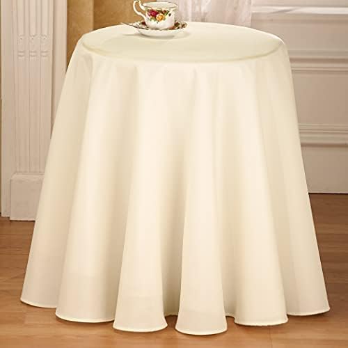 Collections Etc 70 Inch Round Solid Colored Tablecloth, 100% Durable
