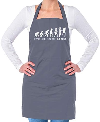 Dressdown Evolution of Woman Artist - Unisex Adult Kitchen/BBQ Apron