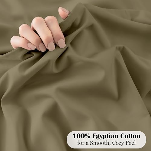 Egyptian Cotton Fitted Sheet Queen Size 16 Inch Deep - Taupe
